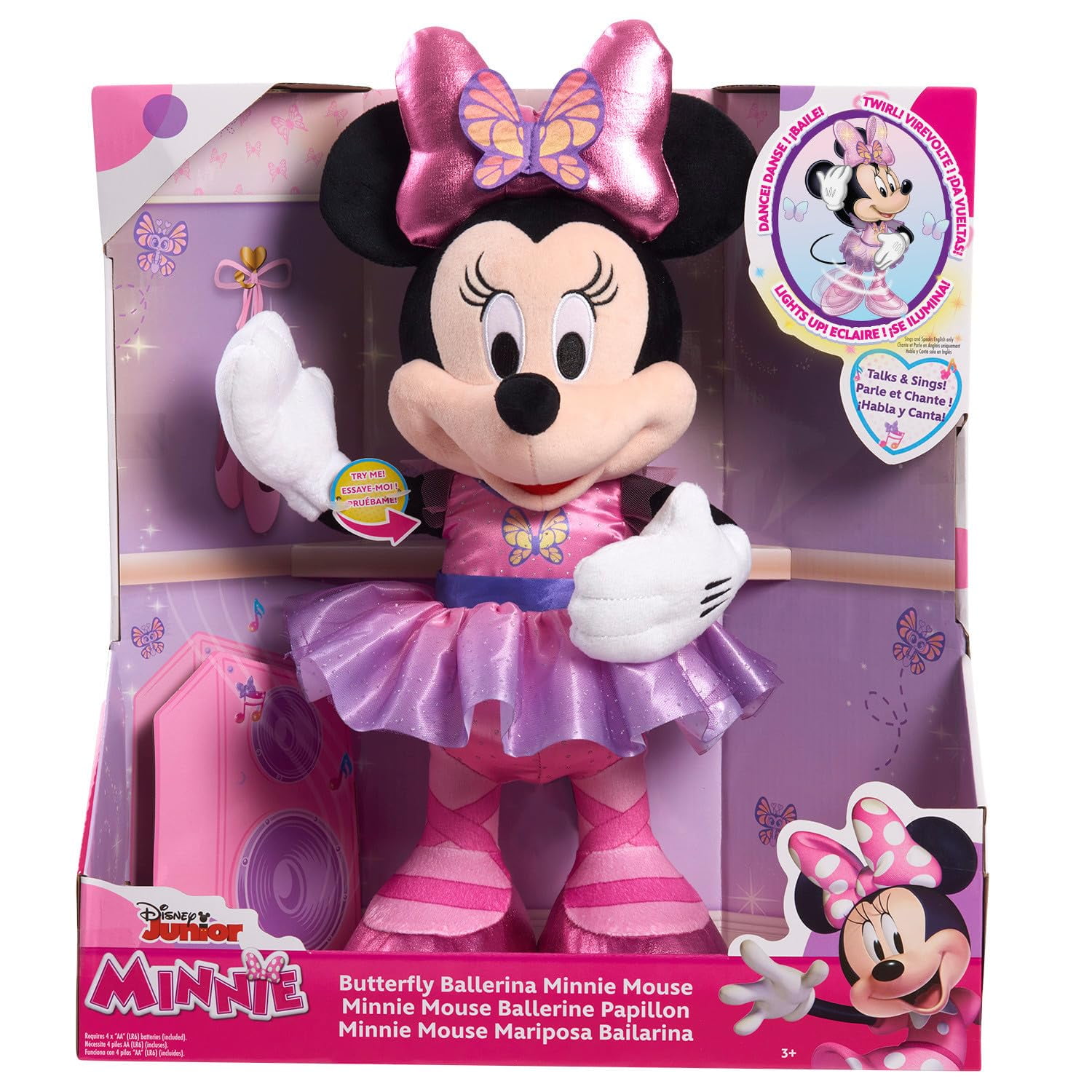 Peluche Just Play Disney Junior Minnie Butterfly Ballerina