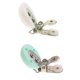 thumbnail image 1 of 2 piezas lindo bebé chupete ronda silicona Soother Clip Metal titulares corchete, 1 of 5