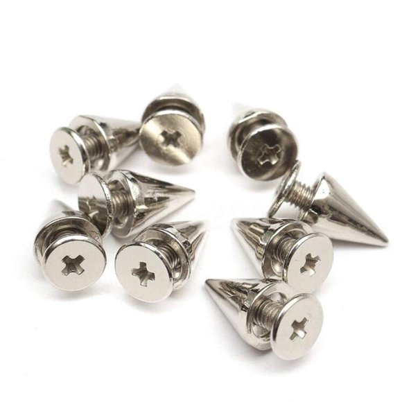 Juego De Pendientes 100 Juegos 10 Mm Forma De Cono En Forma De Bala Color Plateado