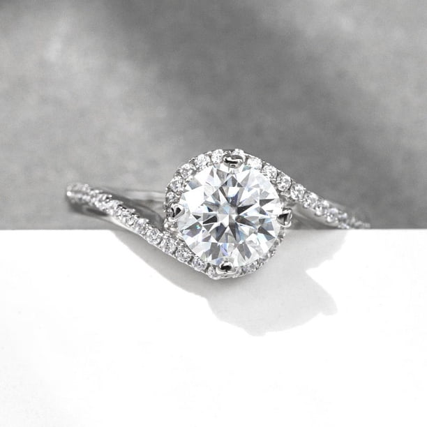 Elegant Moissanite Twisted Wedding Ring - 925 Silver Engagement and Anniversary Jewelry for Women - Perfect Bride Gift