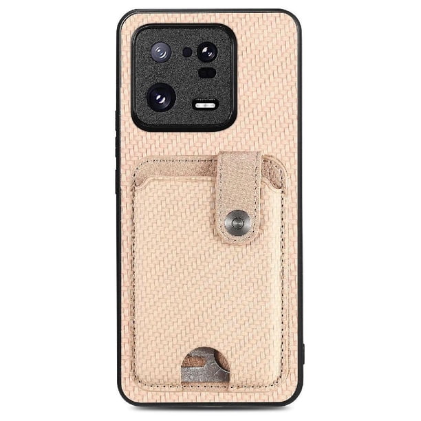 Funda Billetera Tejida para Xiaomi 13 Pro con Soporte y Tarjetero Beige