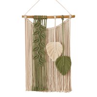 Magideal - Borlas Para Colgar En La Pared De Macramé, Tapiz Tejido De Arte De Pared Bohemio Decorativo Elegante Trenzado Creativo Para Cafetería, Dormitorio, , Verde