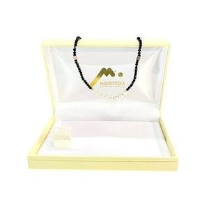Collar De Perlas De Mallorca Con Cristales Color Onix
