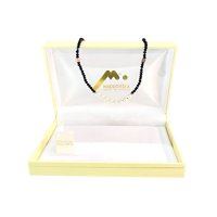 Collar De Perlas De Mallorca Con Cristales Color Onix