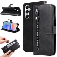 Gangxun - Funda Con Cremallera Para Samsung Galaxy A05S, Carcasa Cartera De Cuero Pu Con Soporte Y Tarjetero