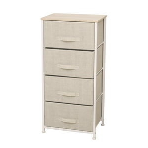 Topmarket - Cajonera Comoda 4 Cajones Estructura Metalica Liviana Beige