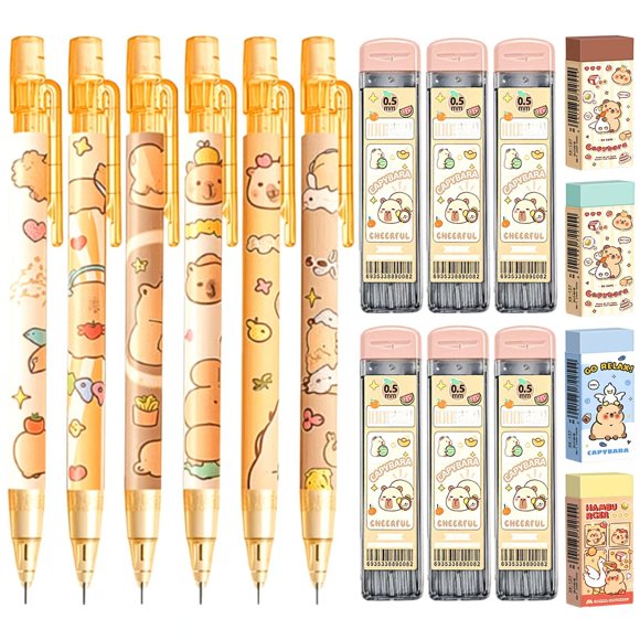Portaminas Daphilly 6 piezas 0,5 mm Capibara Kawaii
