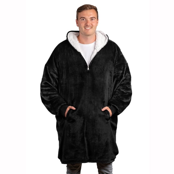 Sudadera manta con capucha extragrande Trekki de fleece y sherpa con cierre