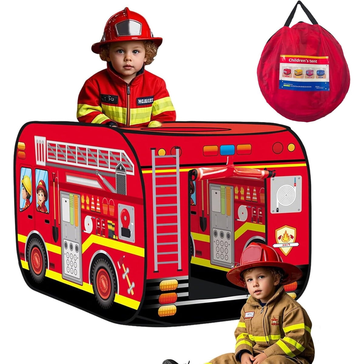 Carpa Infantil Pasuxi Camión Bomberos 112x70cm Pop Up