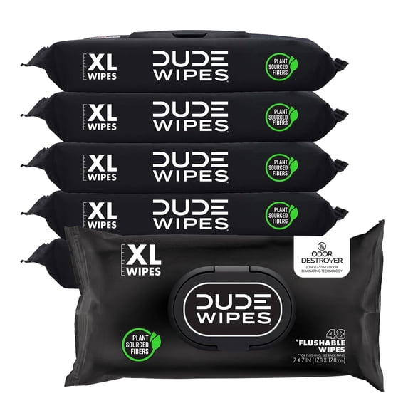 Toallitas desechables Dude Toallitas Odor Destroyer XL, paquete de 6 unidades, 288