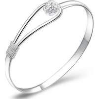 Genérico - Pulsera Mujer Chapada En Plata Con Circones