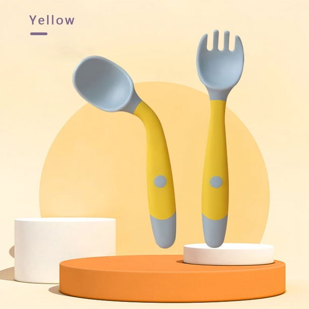 (2pcs) Baby Fork And Spoon Set, Bendable Twist Fork And Spoon, Training Eating Fork And Spoon 5.51*1.18"/14*3cm