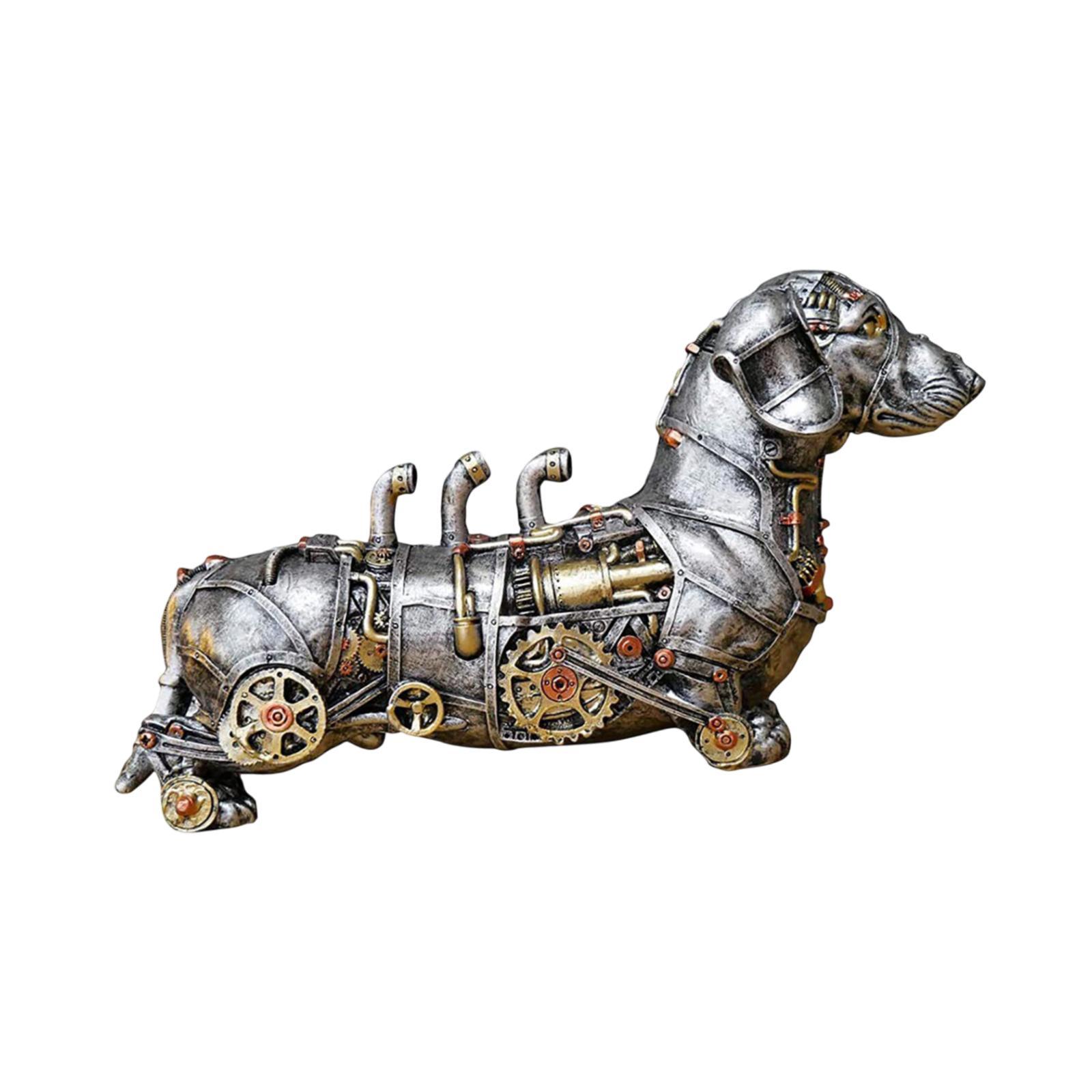 Bothyi - Adornos De Estatuas Punk Mecánicas, Artesanía Steampunk Para Decoración De Mesa De Oficina, Perro