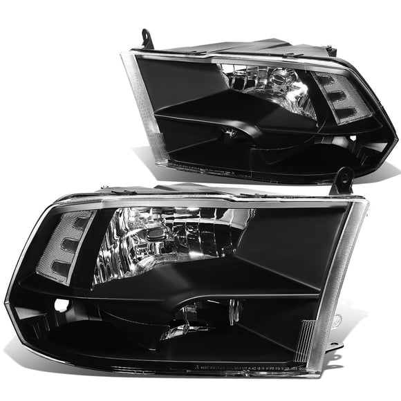 Faros delanteros DNA Motoring HL-OH-DR09QUA-BK-CL1 para Ram 1500-5500