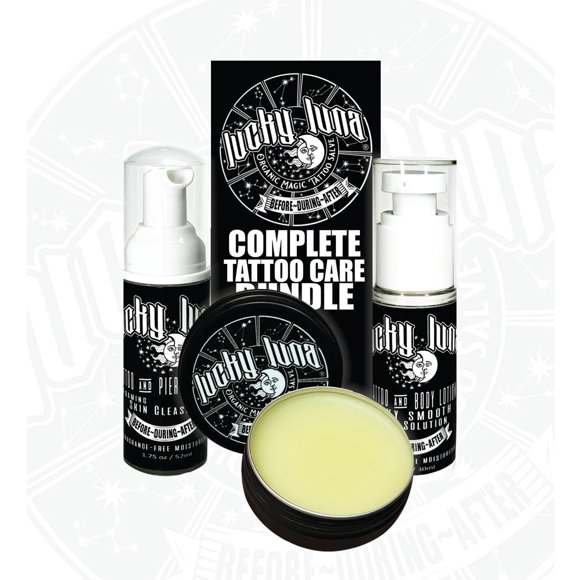 Kit de Cuidado para Tatuajes LuckyLuna: Jabón, Pomada y Loción