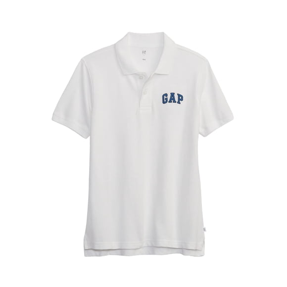 Camiseta Polo con Logo para Niños GAP, Blanco Óptico 3, Talla Extra Grande US