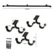 thumbnail image 4 of Set Doble De Barras Para Cortina Extensible 120-210 Cm De Metal Diámetro 16/19 Mm Soporte De Techo Terminal Bola Color Negro, 4 of 4