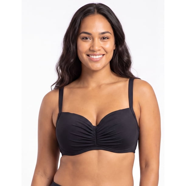 Bikini sostén con copa blanda C-D negro Talla 48