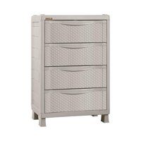 Cajonera Rattan Taupe 4 Niveles 20 Kg Rimax Rx10371 80 Kg