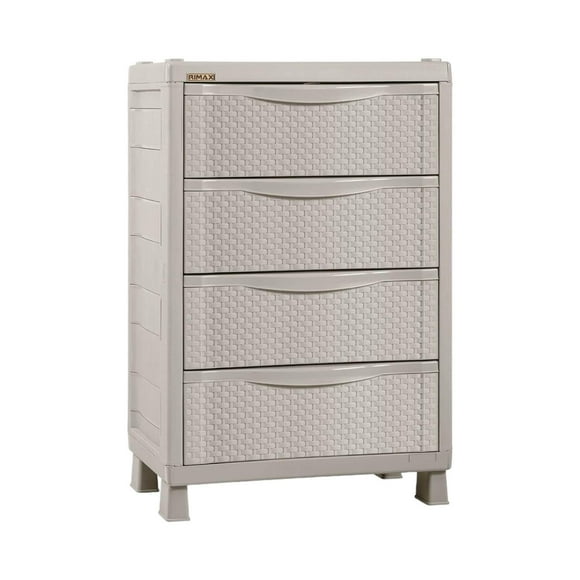 Cajonera Rattan Taupe 4 niveles 20 kg Rimax RX10371 80 kg