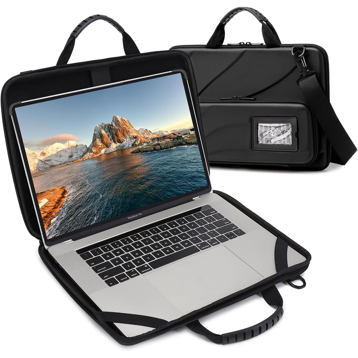 Funda Laptop Bug Hard Shell 1314 Pulgadas Correa Negra