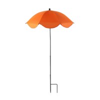 Ioensy - Sombrilla Para Plantas Con Estaca De Metal, Resistente A La Intemperie, Para Parterres De Jardín, Color Naranja
