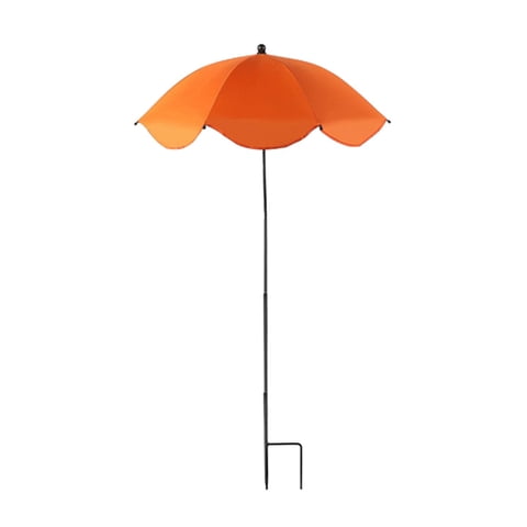 Ioensy - Sombrilla Para Plantas Con Estaca De Metal, Resistente A La Intemperie, Para Parterres De Jardín, Color Naranja