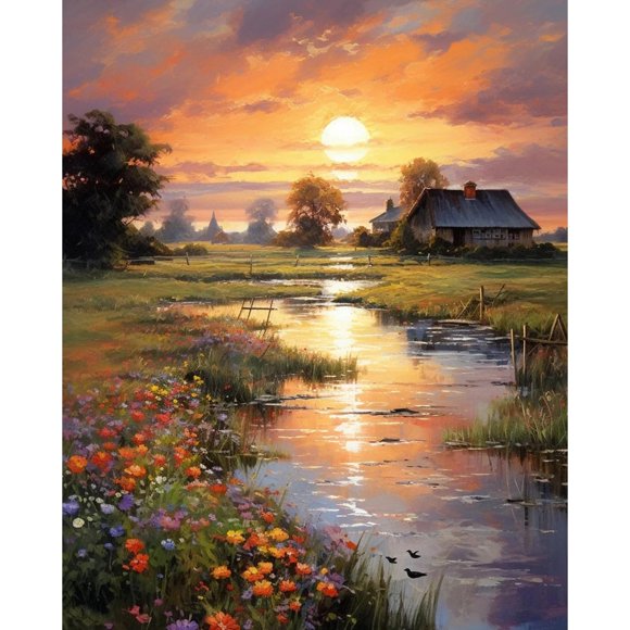Kit de pintura por números Fountor 41x51 cm Atardecer – Nivel Principiante
