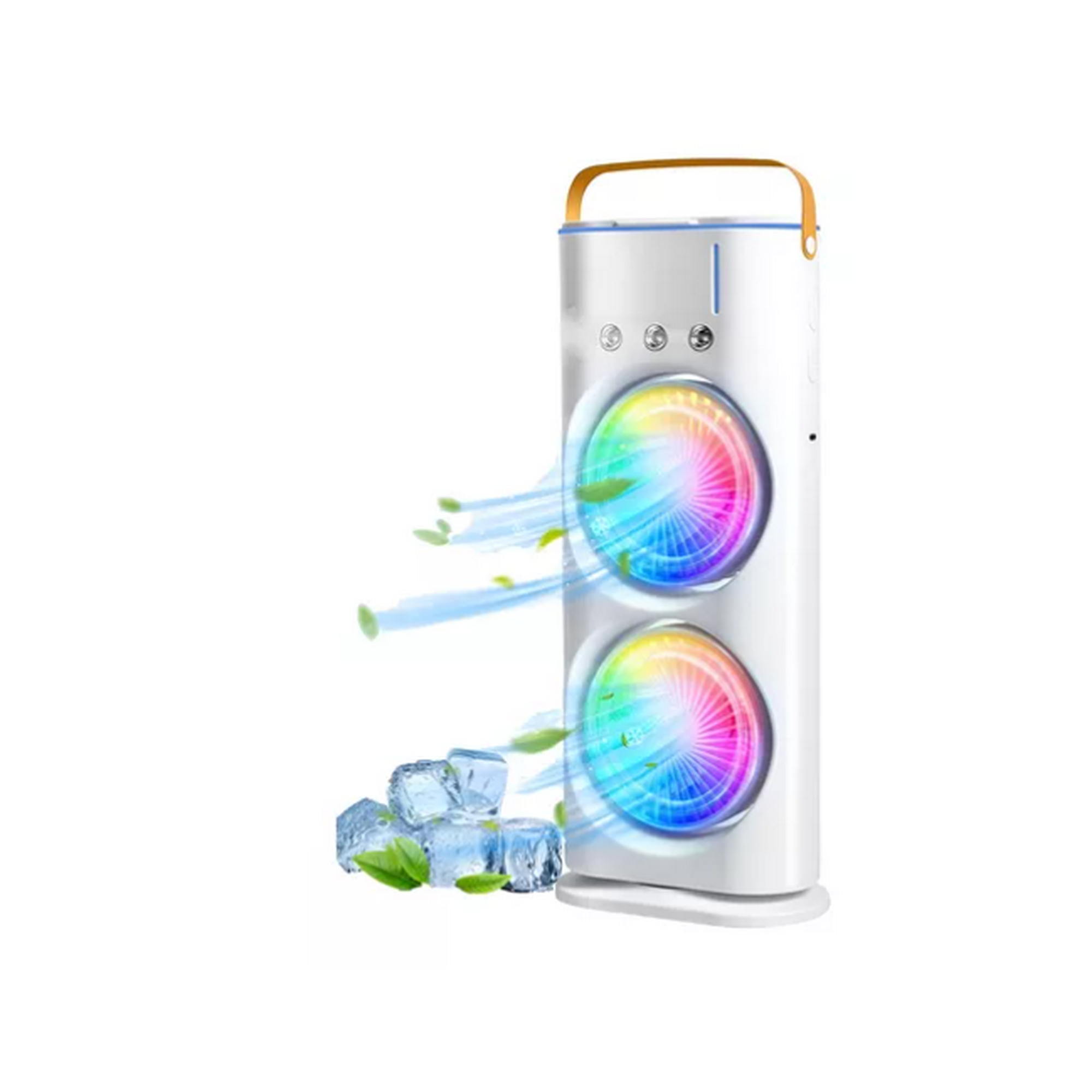 Mundo Shopping - Ventilador De Aire Frio Doble Humidificador Led Portátil