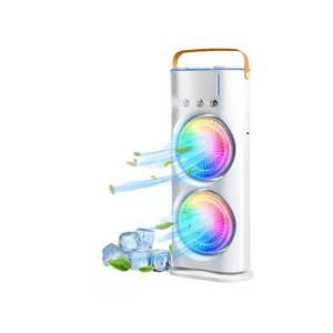 Mundo Shopping - Ventilador De Aire Frio Doble Humidificador Led Portátil