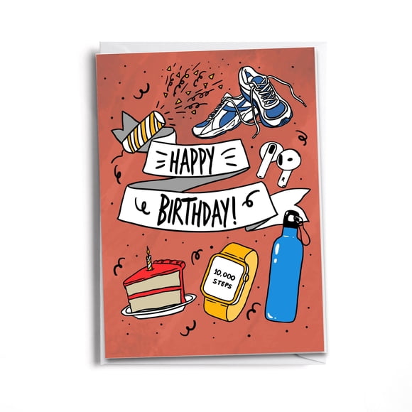 Tarjeta de felicitación inspirada en Sole Happy Birthday Power Walker