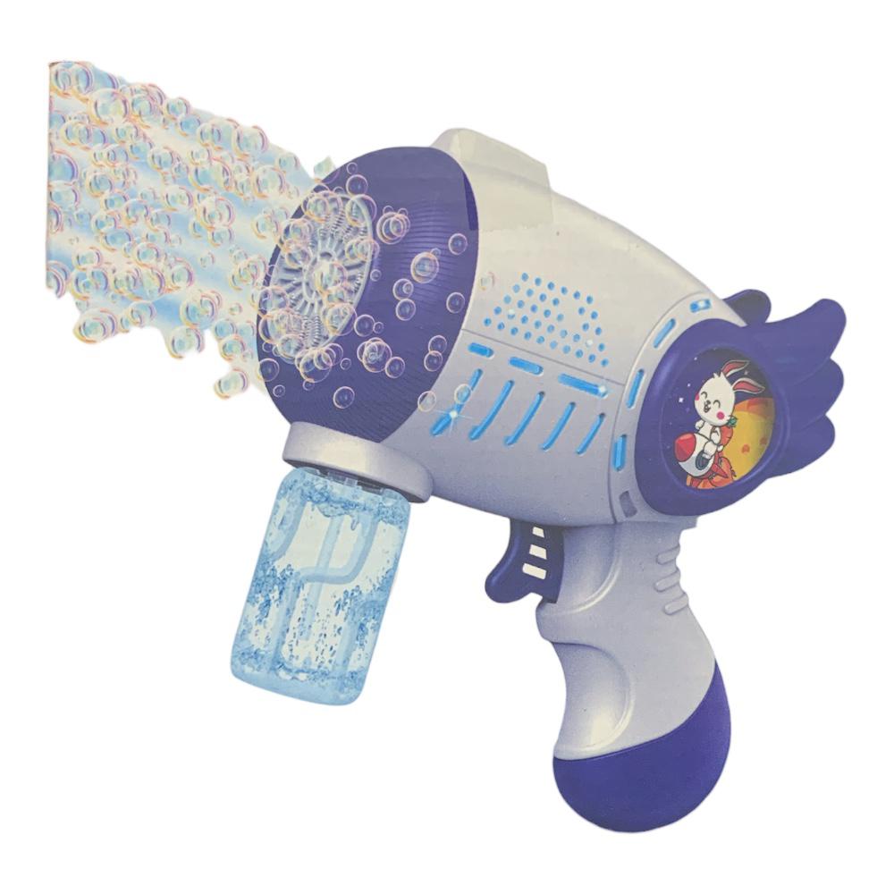 N-Ofertas - Pistola De Burbujas Juguete Niños Luz + Líquido Azul