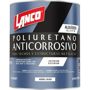 Anticorrosivo Poliuretano Techos/Met Negro 1/4Gl 946Ml Lanco