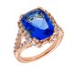 thumbnail image 1 of Anillo BERTHA Juliet chapado en oro rosa de 18 quilates con circonita cúbica azul oscuro, talla 6, 1 of 3