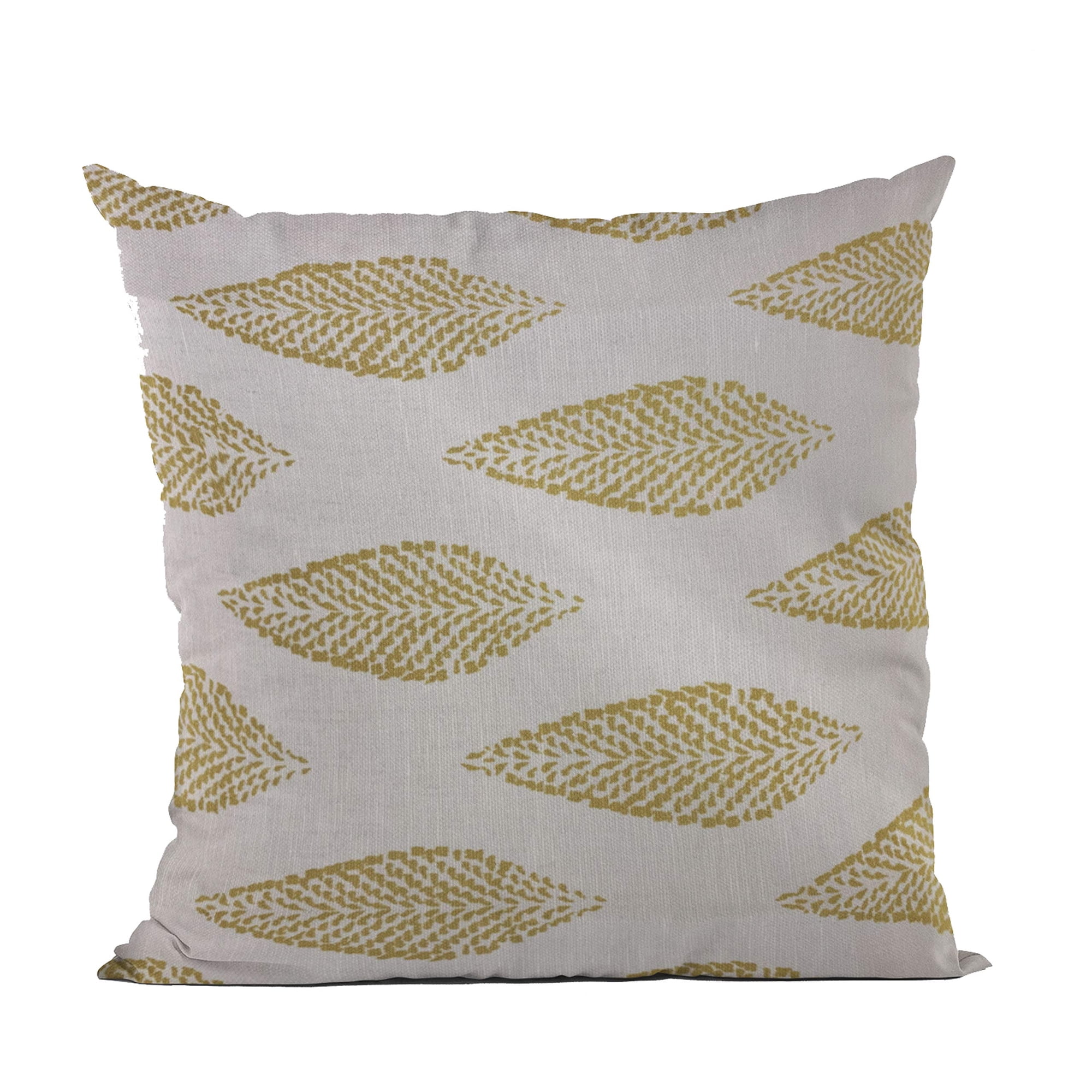 Cojín Plutus Brands De Color Verde Y Beige Con Hojas Grandes Y Florales