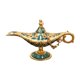 thumbnail image 1 of Lámpara De Aladino Clásica Genie Light Arabian Craft Metal Halloween Decoración Para El Hogar Dorado Azul Claro, 1 of 5