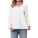 thumbnail image 4 of INSPIRE CHIC Blusa Boho con Botones para Mujer de Manga Larga Cuello en V Ligera Elegante Casual Talla S Blanca, 4 of 6