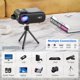 thumbnail image 4 of Miniproyector para iPhone, WiFi 5G, Bluetooth, portátil, 9000 lúmenes, Full HD 720P, corrección trapezoidal de ±15°, para cine en casa, videojuegos y TV Stick (gris carbón), 4 of 6