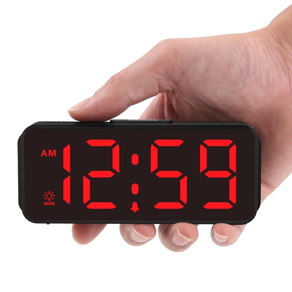 Despertador digital Peakeep, pequeño, funciona con pilas para dormitorio