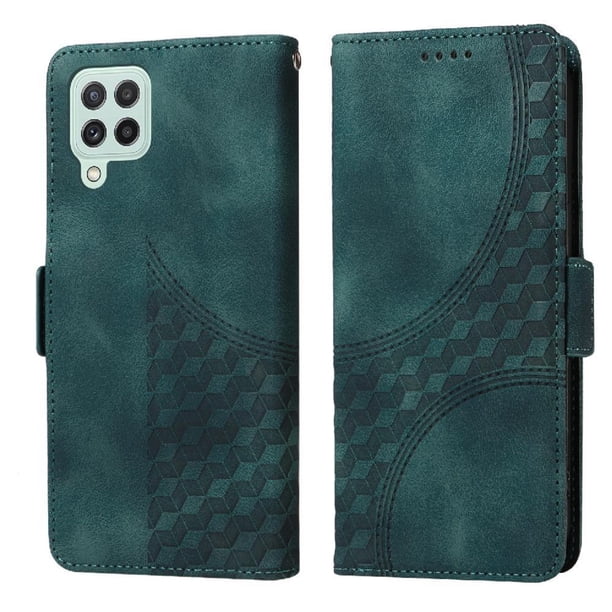 Carcasa FOXDOCK Samsung Galaxy M32 4G de cuero PU, diseño acolchado clásico, protección contra caídas y rayones