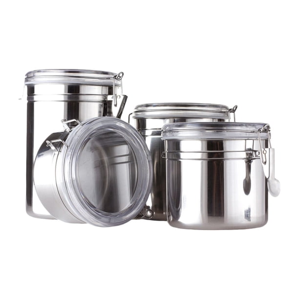 4 Botes De Café Para Despensa, Almacenamiento De Granos De Café Para Cereales, Sales Y Azúcar, 4 Pulgadas