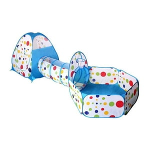 Total E-Commerce - Juguete Carpa 3 En 1 Tunel Piscina De Pelotas Infantil Azul