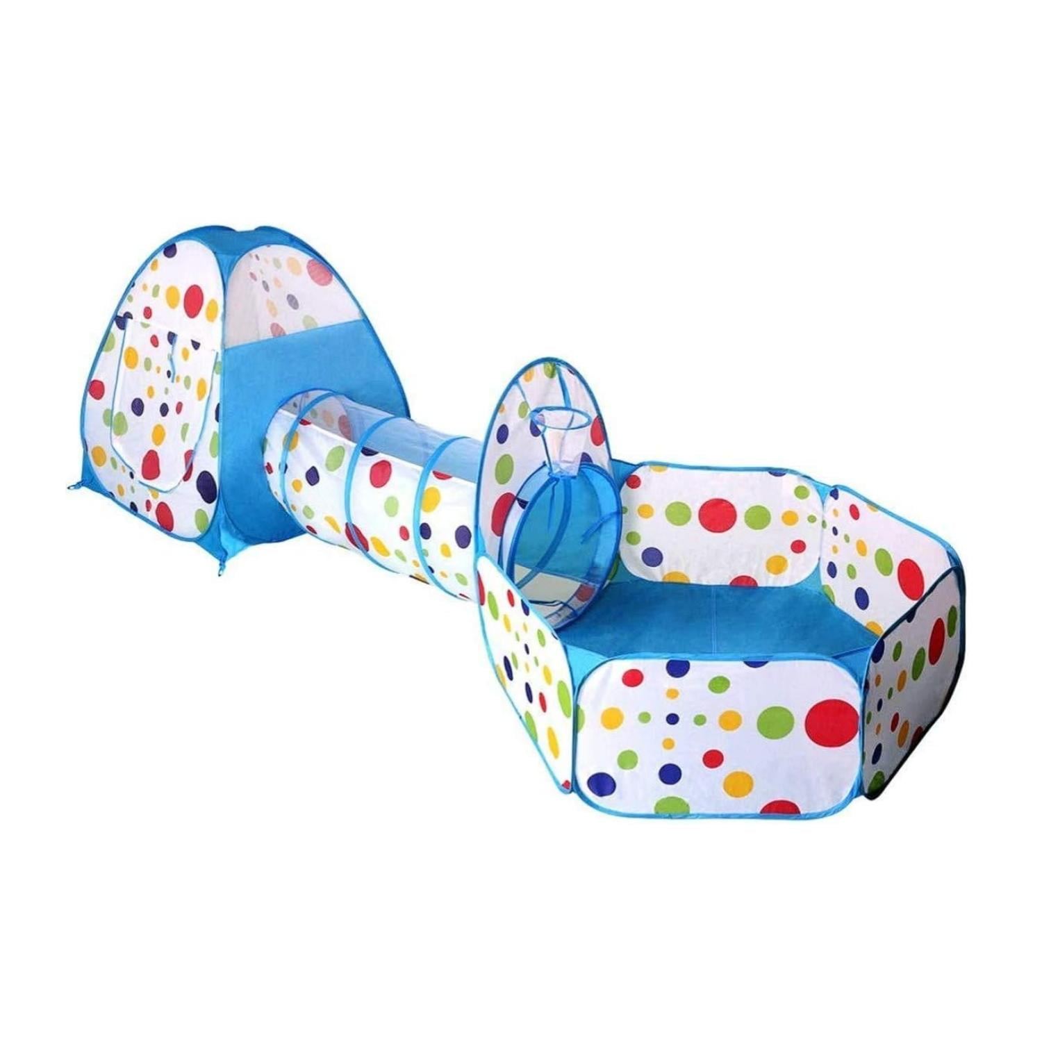 Total E-commerce - Juguete Carpa 3 En 1 Tunel Piscina De Pelotas Infantil Azul
