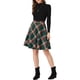 thumbnail image 2 of Falda corta de línea A con cintura elástica de cuadros vintage para mujer con diseño clásico para otoño e invierno Verde Rojo S, 2 of 6