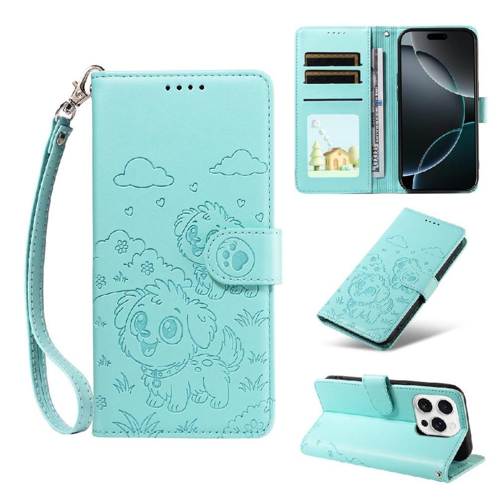 Funda Billetera Foxdock Compatible Con Iphone 16 Pro Max, Diseño Perrito Tierno, Ranuras Para Tarjetas Y Soporte Plegable