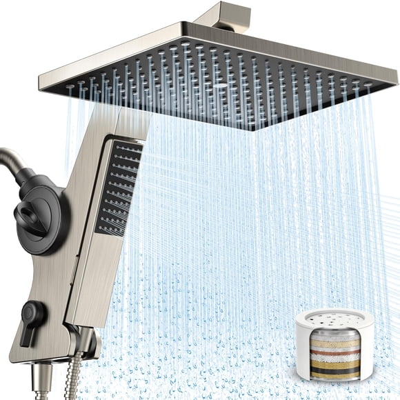 Combo de ducha MakeFit de 30 cm con cabezal tipo lluvia y teleducha con filtro
