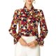 thumbnail image 1 of INSPIRE CHIC Blusa de Mujer con Lazo Floral en el Cuello en V, Volantes Vintage, Manga Larga de Trompeta, Talla M, Rojo, 1 of 8
