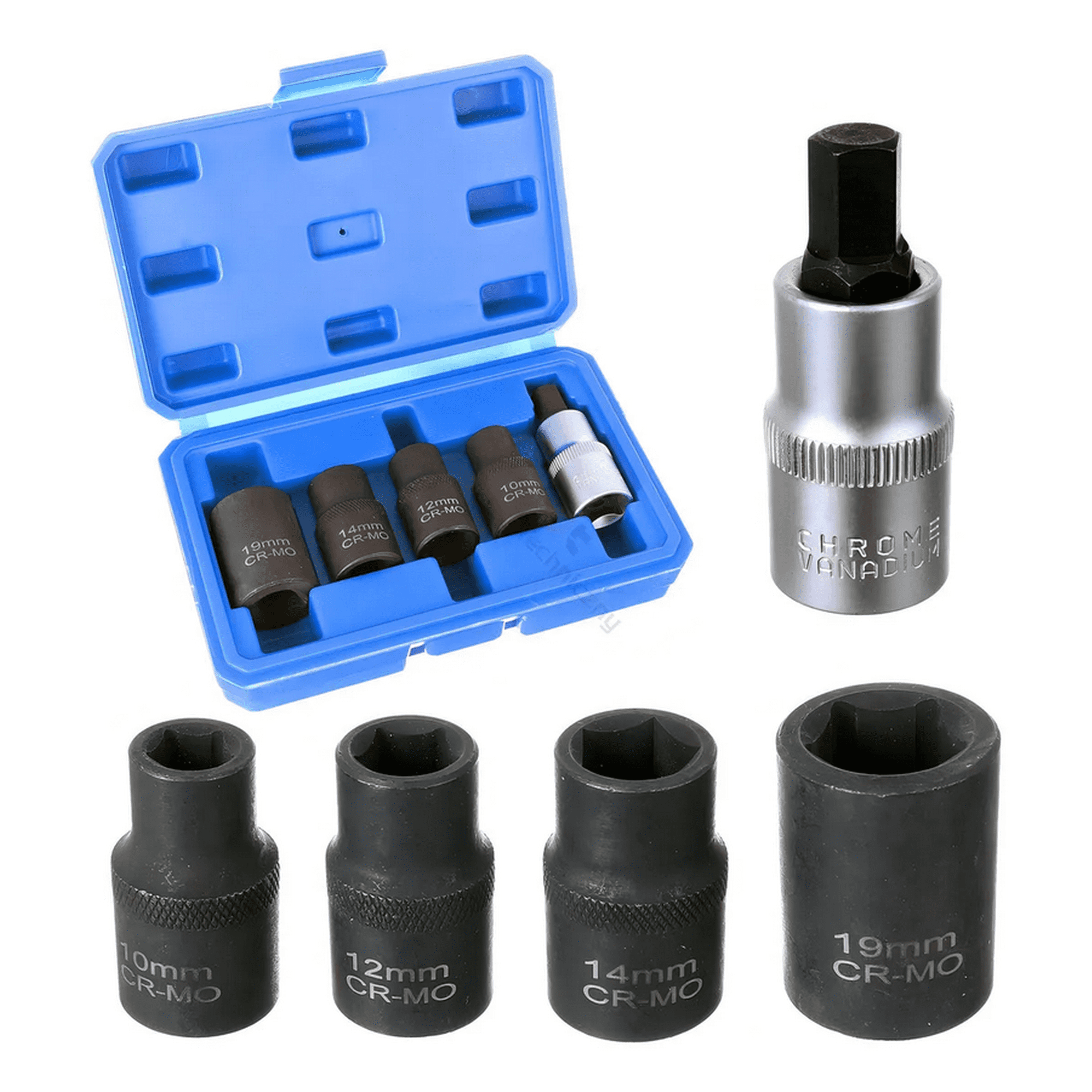 Genérico - Juego De Dados Pentagonales 5 Piezas Llaves Vaso Mecanica Color Negro