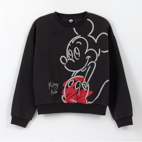 Polerón Cerrado Niña Mickey Lineal Negro Disney