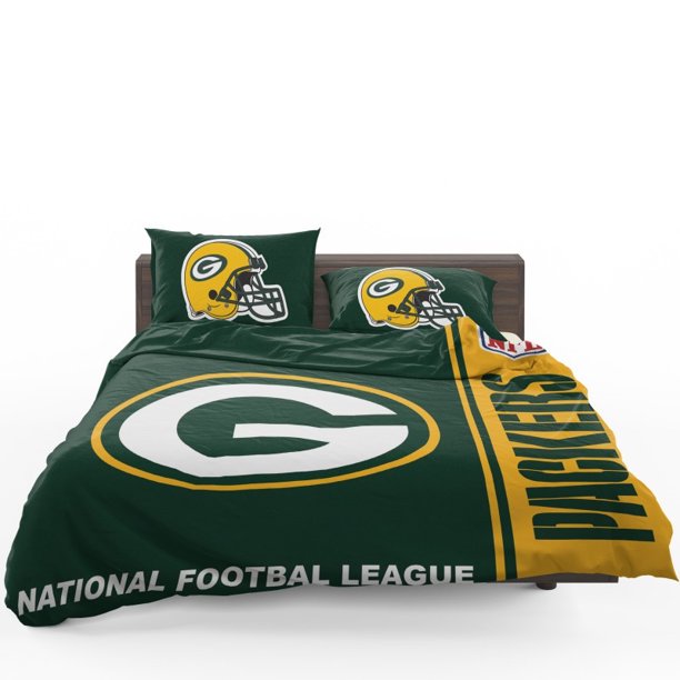 NFL Green Bay Packers Quilt Duvet Cover Set Doona Cover Home Textiles Super 3-Piece Bedding Set